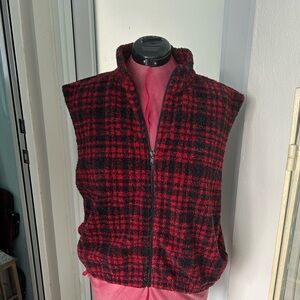 The Limited Red and Black Checkered Women's Vest